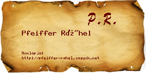 Pfeiffer Ráhel névjegykártya